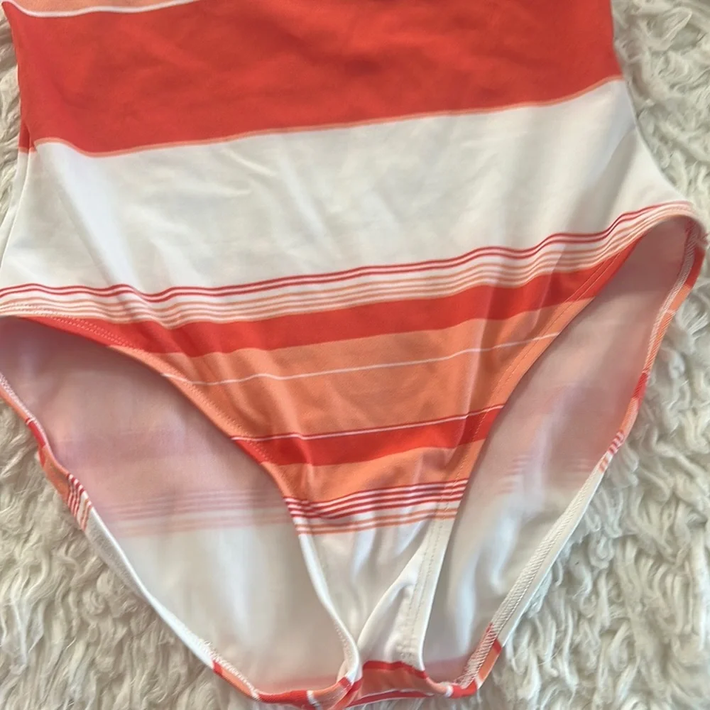 MICHAEL Michael Kors Burnt Orange & White One Piece Swimsuit